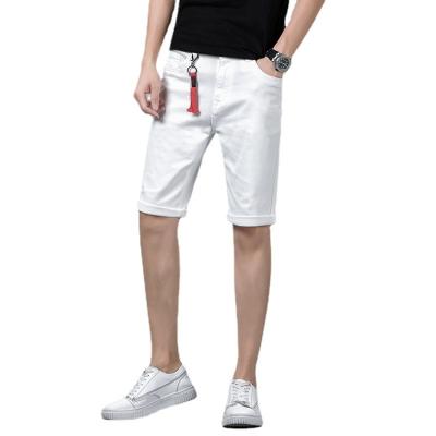 China Breathable White Denim Knickers Half Classic Regular Fit Hand White Mens Weave Shorts for sale