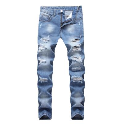 China Breathable Wholesale Fashion Ripped Slim Fit Distressed Mens Jeans for sale