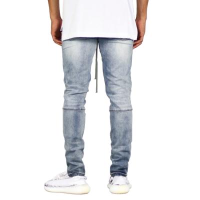 China Breathable Styles Skinny Elastic Drawstring Ripped Jeans Pants For Men 2021 for sale