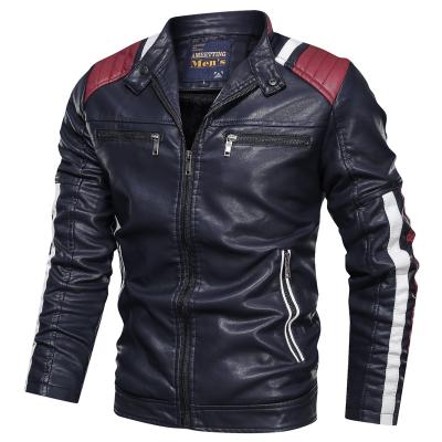 China Modern Design Breathable Black eMotorcycle Faux Red Motorcycle Plus Size Leather Jacket Coats for sale