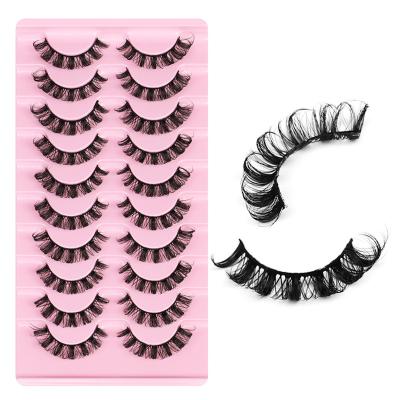 China Thick Natural DD Curl Russian Strip Lashes Vendor Russian Lashes 10 Pairs Eye lashes Vendor False Mink Eyelashes With Boxes for sale