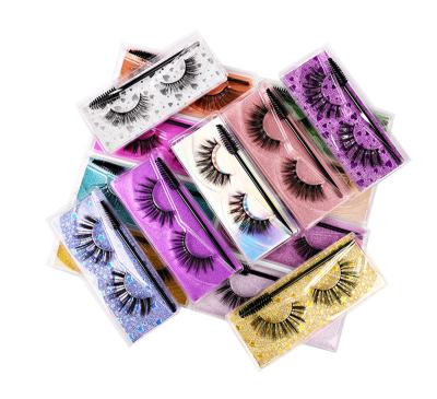 China Thick Vegan Cruelty Free Clear Band Strip Mink Lashes 3d Natural False Eyelash Wholesale Synthetic Fluffy Eyelashes With Box for sale