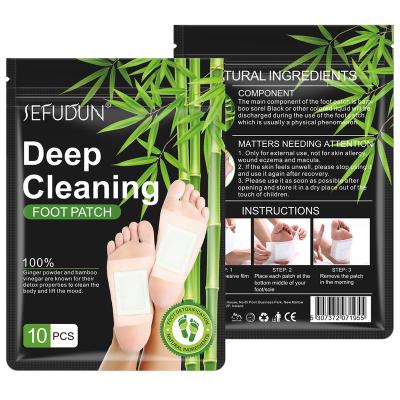 China Natural Formula 10pcs Bamboo Vinegar Deep Cleansing Foot Patch Natural Herbal Detox Foot Patches for sale