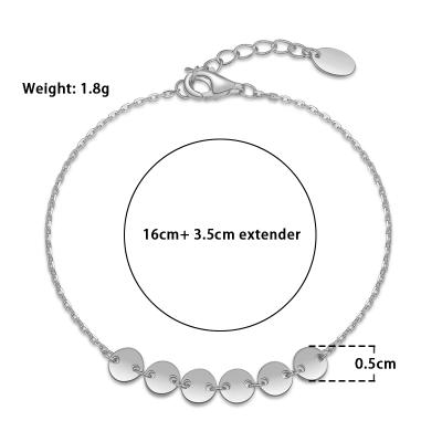 China TRENDY Quick Delivery 925 Sterling Silver Women Jewelry Custom Charm Bracelet for sale