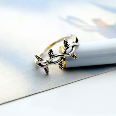 China Olive Leaf Design Silver Oxidation CLASSIC Plain Rings 925 Sterling Silver Ring for sale