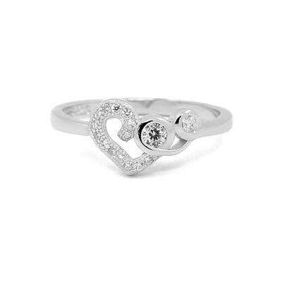 China [RZ3-0019] FASHIONABLE Wholesale Solid Silver Heart Rings Ring 925 Sterling Silver Zicronia for sale