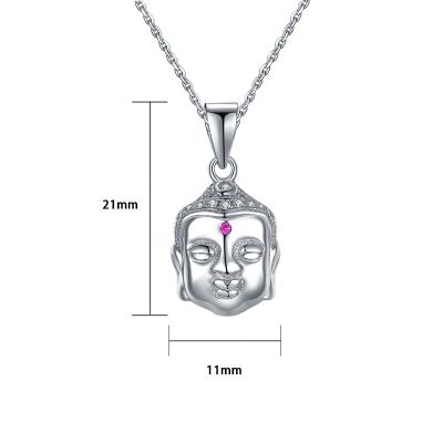 China PZA2-218 Religious Sterling Silver 925 Jewelry Dangle Charms with Small Buddha CZ Necklace for sale