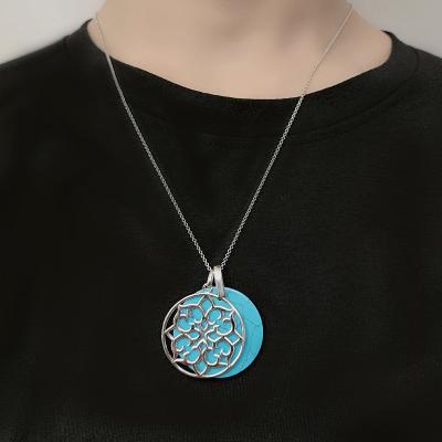 China Hot Selling Designs PSA-1032 FASHIONABLE Sterling Silver Jewelry Round Ice 925 Silver Necklace Pendant Pendants for sale