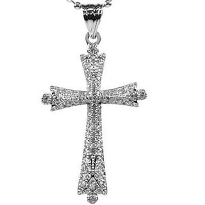 China Wholesale CLASSIC PZH-1006 Sterling Silver Jewelry Fashion 925 Jesus Cross Pendant With CZ for sale