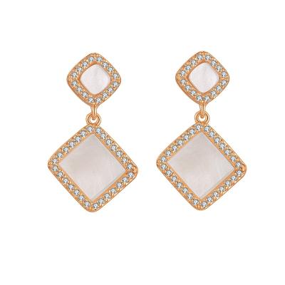 China New Arrival Fashion Trendy Women Shell Pearls Stud Earrings Silver 925 Gold Plated Jewelry Drop Earring for sale