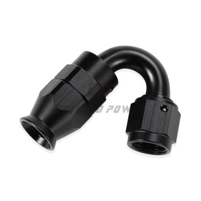 China 150 Degree AN3 Aluminum Hose Fittings Free Sample Black Anodized PTFE Hose Fittings for sale