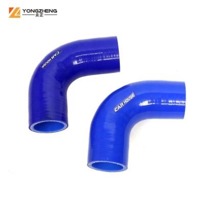 China 2020 Hot Sale Automobile Truck Bus Marine Or Industrial Automotive Parts Customized Size And Color 90 Degree Reducer Silicone Elbow Hose for sale