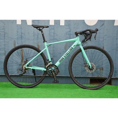 중국 2021 high quality aluminum alloy frame 700c 2*8 speed aluminum alloy road bike racing hybrid bicycle for man 판매용