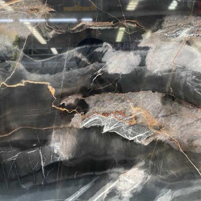 China Modern Phantom Black Marble Slabs for sale