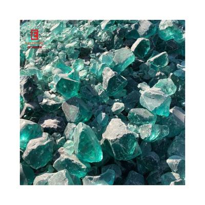 China Home Landscaping Modern And Natural Light Colored Cobalt Blue Gabion Decoration Slag Glass Rocks for sale