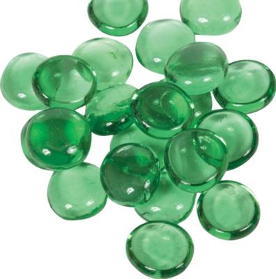 China Modern Wholesale Round Vase Filler Flat Green Glass Beads For Fire Pit Chimney for sale