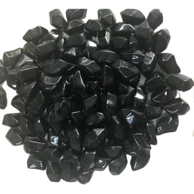 China Contemporary Porcelain Black Octagonal Decorative Custom Cut Granule 3D Crystal Glass Beads for sale