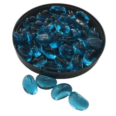 China Modern Blue Turquoise Nugget Beads Fire Glass Gem For Vase Filler Pebble Rocks for sale