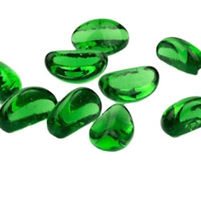 China Beautiful Modern Wholesale Green Color Cashew Glass Beads For Fire Place Decoration for sale