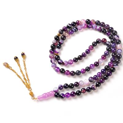 China Chain Tesbih the alibaba natural wholesale purple agate tasbih gift muslim wedding 99 YS260 for sale