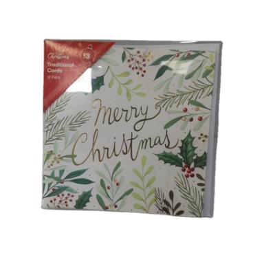 China White Cardboard Paper Durable Using Low Price Small Square Custom Printing Christmas Greeting Cards for sale