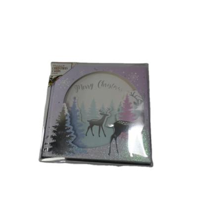 China Custom White Exquisite Modern Printing Private Label Christmas Paper Cardboard Greeting Card With Envelope Seals for sale