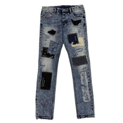 China Breathable YSJ Customized Technics Mens Jeans 2021 Mens Jeans Mens Denim Mens Biker Jeans Ripped Skinny for sale