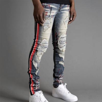 China Breathable YSJ Customized Technics Workers Jeans Pants Mens Denim Pants Mens Tie Dye Jeans for sale