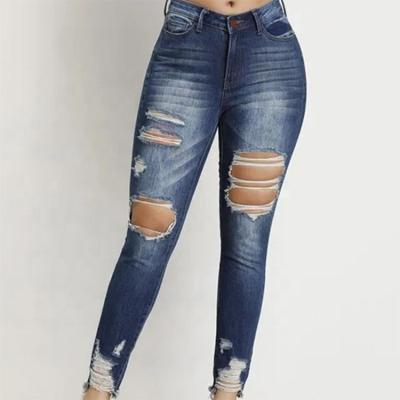 China YSJ Breathable Customized Distressed Lifting Edge Raw Stretch Butt Women Jeans for sale