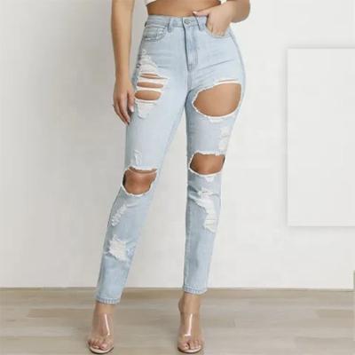 China Breathable YSJ Customized Colombia Cheap Stretch Distressed Butt Women Lifting Jeans for sale