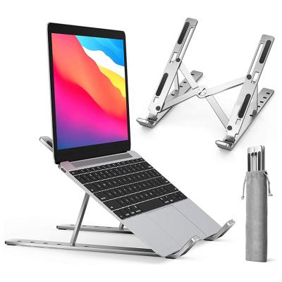 China 4-18 Height 2021 Aluminum Alloy Portable Foldable Laptop Stand Ergonomic Folding Laptop Stand Adjustable Stand For Macbook for sale