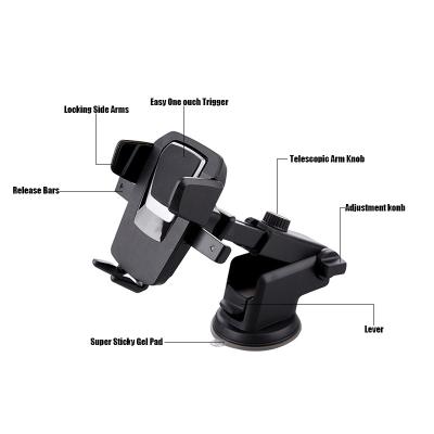 China Fasion Car Windshield Sucker Phone Holder For Mobile Phones Car Universal Mount Phone Stand Retractable Holder for sale