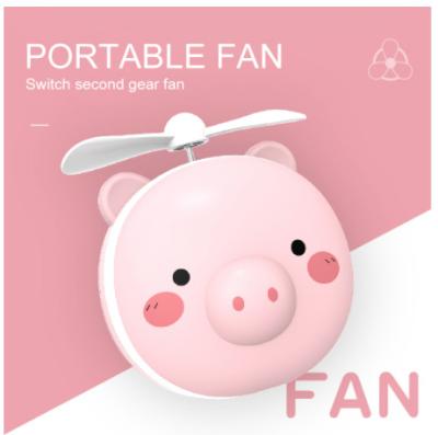 China Factory Price Convenient Cute Pig Animal Fast And Convenient USB Charging Mini Fan Nautral LED Fill Light Portable Makeup Mirror for sale