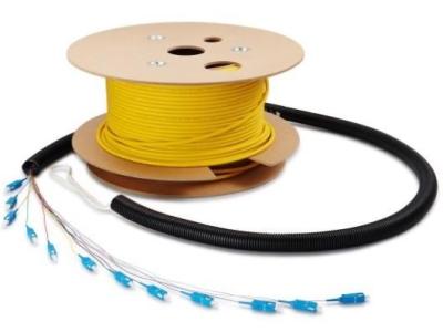 China Indoor Pre Terminated Multi Fiber Cables , Pre Connectorized Fiber Optic Cable With Pulling Tube for sale