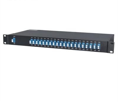 China Customized 40CH AAWG DWDM Mux Demux Dual Fiber FMU 1U Rack Mount Dense Wavelength for sale