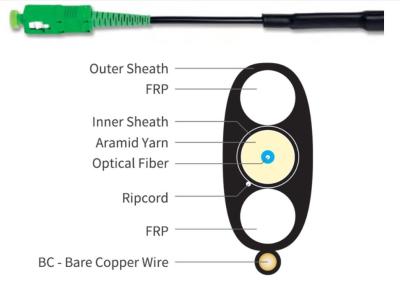 Chine Extérieur rocailleux unitaire du câble d'interface de mode de SST 100ft FTTH avec Optitap à vendre