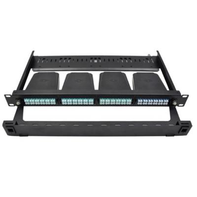 China High Density MPO 1U Fiber Patch Panel 96 Port Rack Mount 4 Cassette Modules for sale