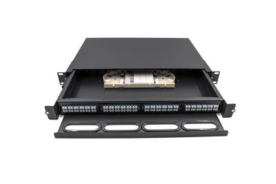 China 1U 96 Core Duplex LC Rack Mount Patch Panel Sliding Fiber With 2 Splice Trays for sale