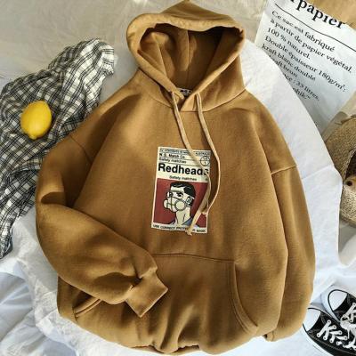 China 2021The New Autumn And Winter Fashion Women's Breathable Printed Top Hoodies Loose Hooded Sweater Women for sale