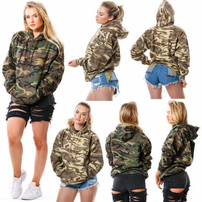 China Printed Polyester Anti-pilling Camouflage Sportswear Women's Workout Hoodie For Woman for sale