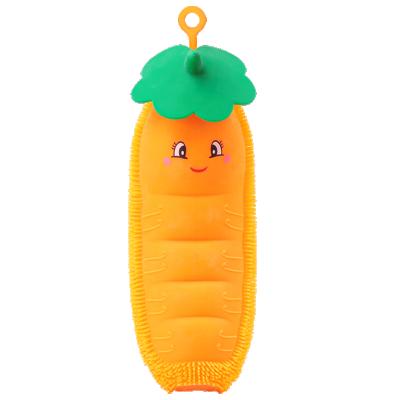 China TPR New Style Wholesale Sand Fruit Filling Kids Banana Squeezing Toy for sale