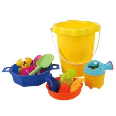 China Plastic Wholesale PP Beach Sand Toys Bucket Set Sand Tool Kit Bucket Sand Toys for sale