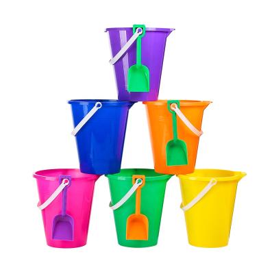 China Plastic Beach Toys Set Kids Beach Toys Beach Plastic Bucket 9 Inch Round Sand Beach Bucket for sale