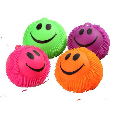 China TPR Instant High Quality Animal Ball Glowing Bushy Smile Glowing Children's Toy Ball Puffer Ball for sale