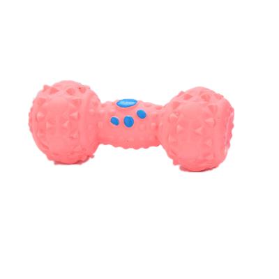 China Wholesale Viable In Eco Running Mini Latex Dumbbell Shaped Dog Chewing Ball Toy for sale