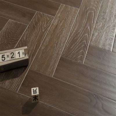 China Dark Color Indoor Popular Oak Hardwood Solid Wood Herringbone Flooring for sale