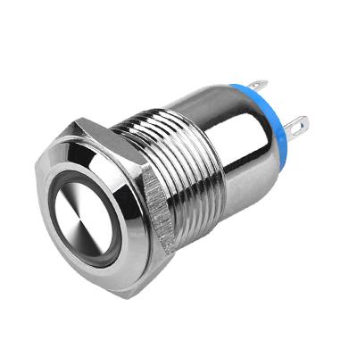 China 16mmDomed Metal Screw Waterproof Stainless Steel Switch Momentary On Push Metal Button ZLQ16E-P10/D for sale