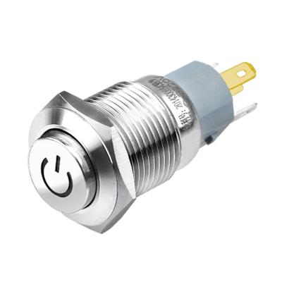 China Left Momentary 5 Power Terminals Low Voltage Illuminated 16mm Push Button Switch ZLQ16B-P10/E for sale