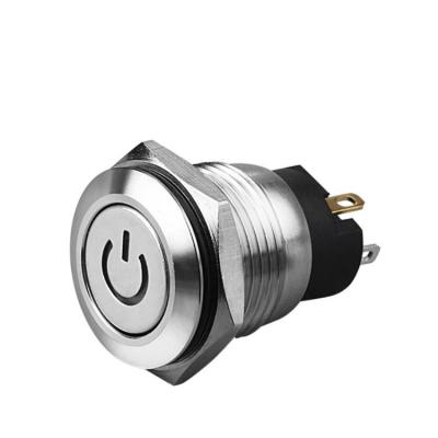 China Flat Switch 16mm Knob / Switch Metal Button With 16e2 Button Connector Led Flat Main Power Supply for sale