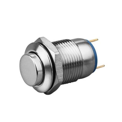 China New Product 12mm Metal 12Amp High Current Push Button Switch IP65 Waterproof Latching Or Momentary Optional High 12A Head Without Lamp for sale